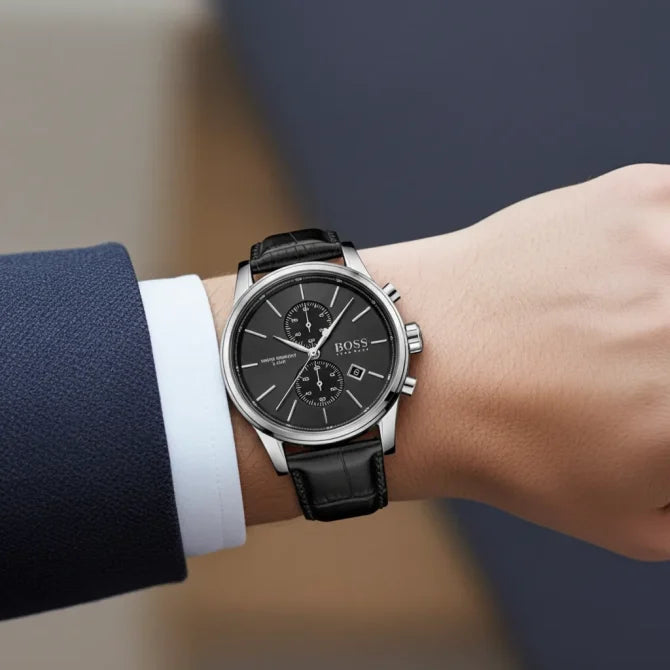 Montre Hugo Boss 1513279 Chronographe Cuir Noir