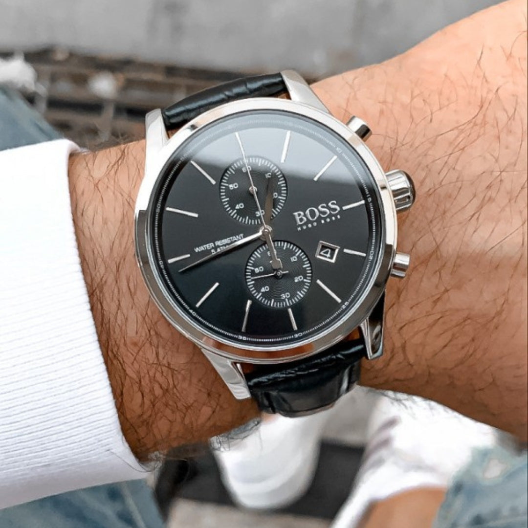 Montre Hugo Boss 1513279 Chronographe Cuir Noir
