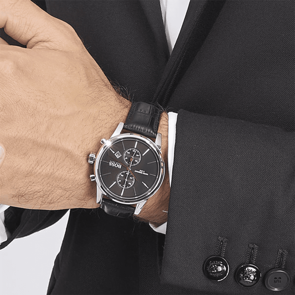 Montre Hugo Boss 1513279 Chronographe Cuir Noir