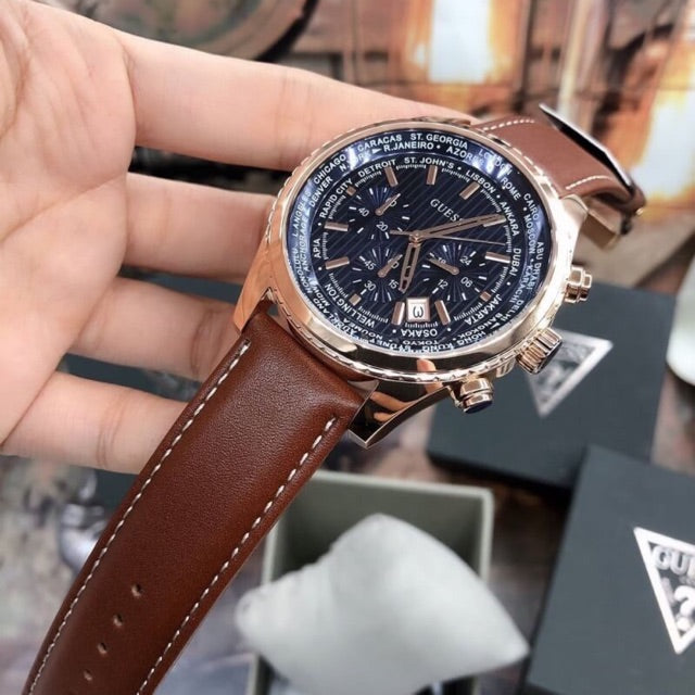 Montre Guess Homme Cuir Marron W0500G1