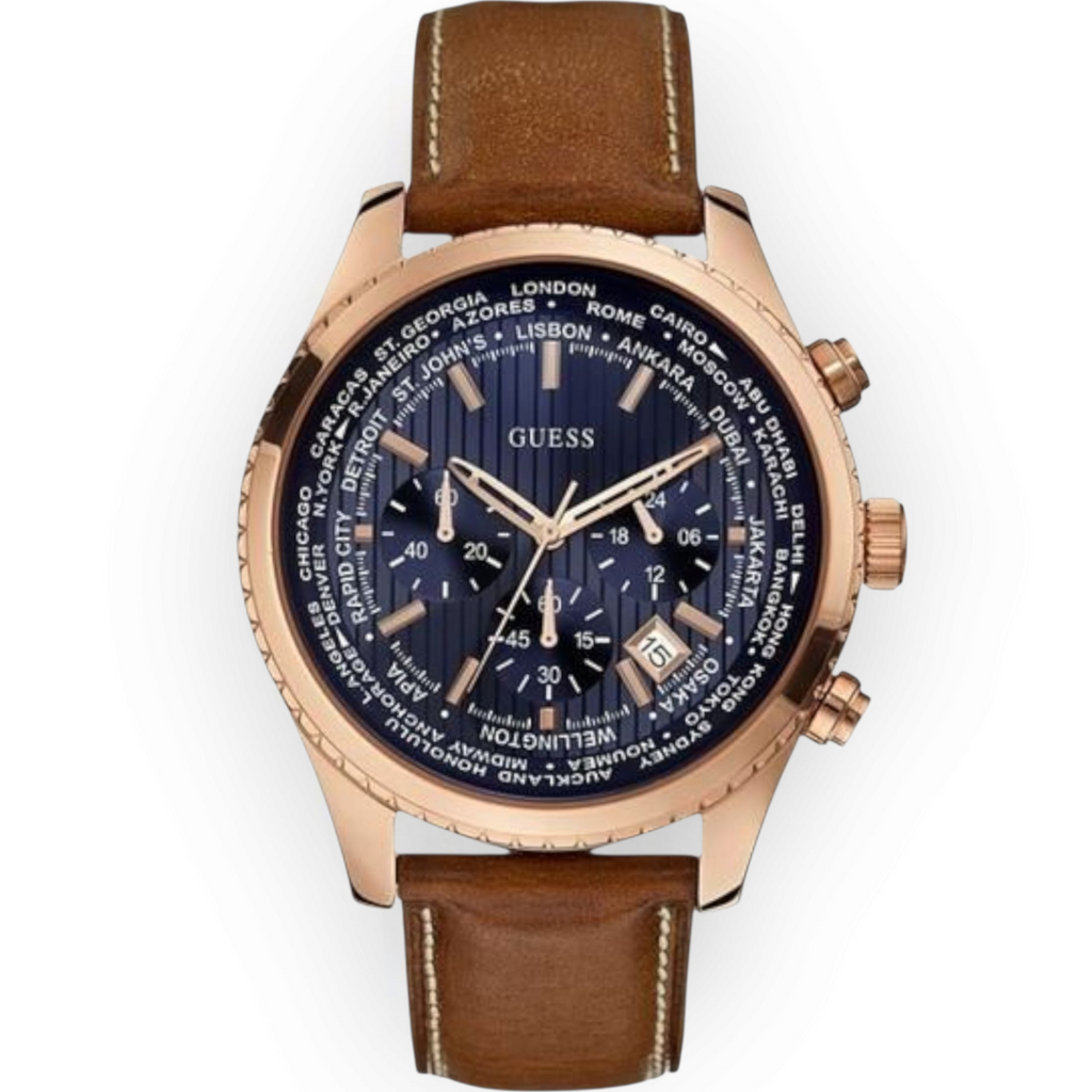 Montre Guess Homme Cuir Marron W0500G1